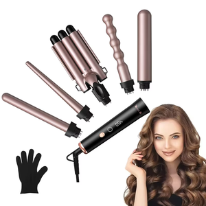 Fer à <span class=keywords><strong>boucler</strong></span> rotatif en céramique 5-en-1 interchangeable pour salon professionnel – <span class=keywords><strong>Appareil</strong></span> portable de coiffure en gros - Product Image 3