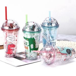 Botella de agua de doble capa a prueba de fugas para niños, botella de paja de plástico de 15 <span class=keywords><strong>oz</strong></span> para escuela, viaje, Picnic, Camping - Product Image 6