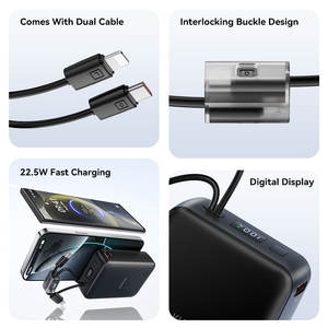 [Stock] 22.5W Power Bank 20000mAh Chargeur Portable PD Charge Rapide avec Câble Type-C pour <span class=keywords><strong>iPhone</strong></span> 16 15 14 <span class=keywords><strong>13</strong></span> <span class=keywords><strong>Batterie</strong></span> <span class=keywords><strong>Externe</strong></span> - Product Image 2