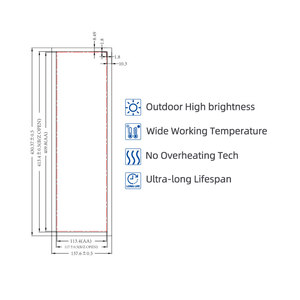 จอแสดงผลความสว่างสูงขนาด 16.8 นิ้ว ความละเอียด 1366x378 LVDS 800nits IPS TFT LCD สำหรับการโฆษณาภายนอกอาคาร ฯลฯ - Product Image 1