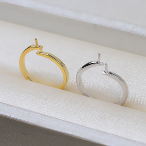 Anillo de Plata S925 con Doble Perla para Mujer, Abierto, Simple, para Joyería DIY, Accesorios de Perlas, Bandeja Vacía, Producto Semiterminado - Product Image 3
