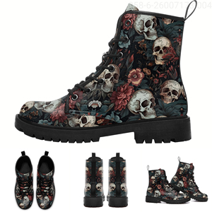 Bottes Martin Gothiques de Haute Qualité avec Nom et Logo Personnalisés, Vente en Gros d'Usine OEM, Chaussures de Marche Décontractées et Sportives 058-6-26007173-004 - Product Image 3