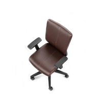 Chaise de bureau exécutive moderne, dossier moyen, entièrement en cuir, avec roulettes pivotantes silencieuses