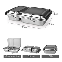 Boîte à bento écologique en acier inoxydable AOHEA pour enfants, sans BPA, 2 compartiments, boîte à déjeuner pour tout-petits, boîte à déjeuner en métal