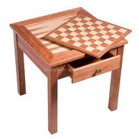 Table de jeu d'échecs et de backgammon d'extérieur en marbre et bois, non pliable, avec plateau magnétique, style antique, grande taille, en acrylique
