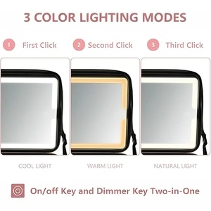 Custom Travel Cosmetic Organizer LED <b>Make</b> <b>Up</b> Box Organizador De Maquillaje Makeup Bag with Mirror and Light - Product Image 4