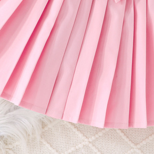 ชุดเสื้อผ้าเด็กผู้หญิง ชุดน่ารักสไตล์เจ้าหญิง ผ้าขนสัตว์ผสม แต่งลายทางหวานๆ แขนยาว ผ้าตาข่าย โบว์ผูกเอว กระโปรงสั้นจีบระบาย ระบายอากาศได้ดี - Product Image 6