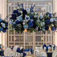 Boules de fleurs en soie bleu royal de haute qualité - Décorations de centre de table de mariage modernes et luxueuses