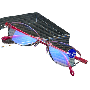 Nouvelles lunettes de <span class=keywords><strong>lecture</strong></span> sans cadre femme coupe mode anti-lumière bleue fabricants de miroirs de vision en gros 805 - Product Image 1