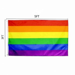 In Stock Supplies 90x150cm High Quality Polyester Gay Pride <b>Flag</b> with Grommets - Product Image 1
