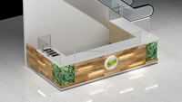 Présentoirs Artworld conçus pour le coin ascenseur du centre commercial Kiosque de nourriture rétro à la mangue Comptoir de bar à jus de fruits Thé personnalisé Cabine de mangue