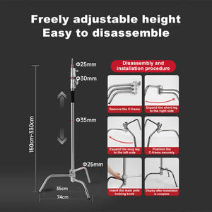 Venta al por mayor 10,8 FT 3,3 M <span class=keywords><strong>de</strong></span> acero inoxidable <span class=keywords><strong>de</strong></span> alta resistencia C soporte <span class=keywords><strong>de</strong></span> fotografía soporte <span class=keywords><strong>de</strong></span> luz amortiguador <span class=keywords><strong>de</strong></span> resorte soporte <span class=keywords><strong>de</strong></span> luz <span class=keywords><strong>de</strong></span> <span class=keywords><strong>estudio</strong></span> <span class=keywords><strong>de</strong></span> fotografía - Product Image 5