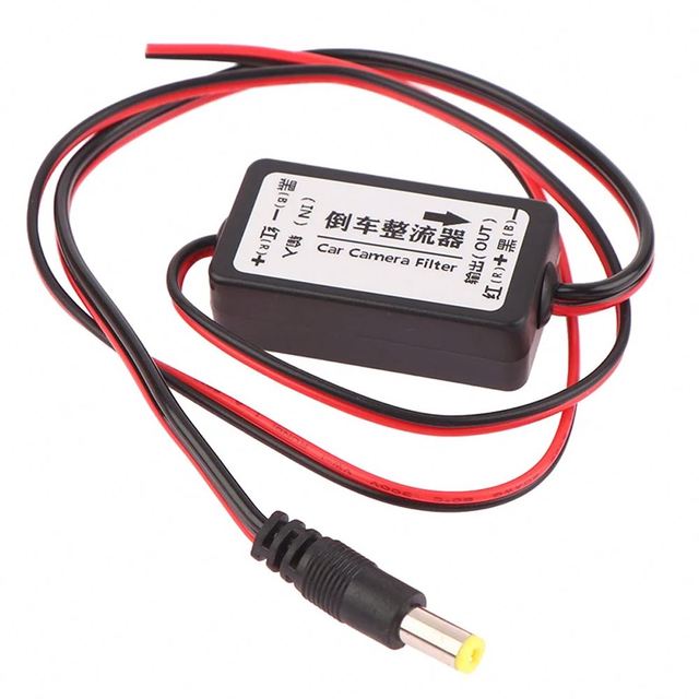 12V DC Power Relay Capacitor Filter Connector for Backup Auto Car Camera Filter Car Rear View Rectifier