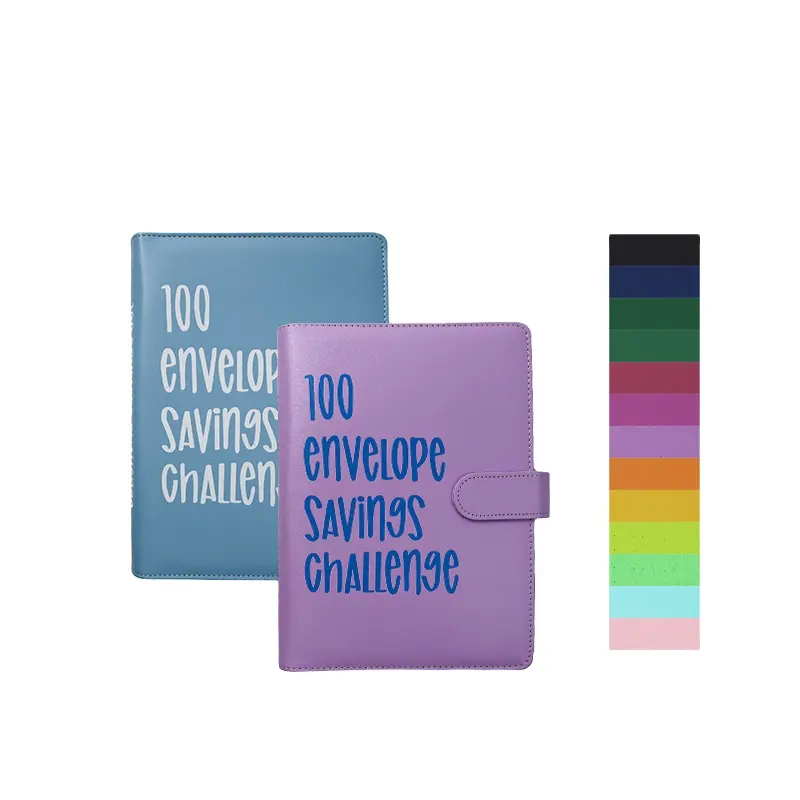 A4 a5 ukuran 100 hari tantangan pabrik jual enam binder longgar daun logo kustom warna penutup pu kulit promosi notebook