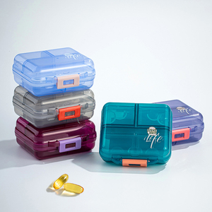 Caja de medicina portátil duradera, organizador de pastillas semanal con múltiples compartimentos de plástico ABS, pastillero versátil para organizar medicamentos - Product Image 3