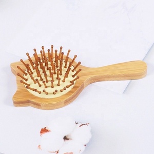 Peigne en bambou mini laser antistatique écologique, brosse à cheveux à coussin d'air personnalisée, brosse à cheveux en bois naturel de salon, brosse à cheveux de poche - Product Image 6