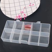 Boîte de rangement pour accessoires de nail art avec logo personnalisé, organisateur de strass pour ongles, boîte de rangement pour pointes d'ongles, boîte de rangement pour nail art avec 10 espaces numérotés