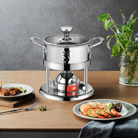 Petite marmite moderne pour une personne Cuisinière à gaz en acier inoxydable 304 Utilisation commerciale pour les hôtels, les restaurants et les clubs Concept de chauffe-plats