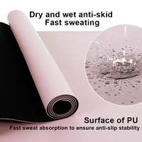 Tapis de yoga Sansd éco-responsable en PU rose avec logo personnalisé, en caoutchouc, vente en gros, haute qualité, antidérapant, ovale, incurvé, pour Pilates et yoga