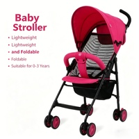 Poussette bébé légère et compacte en plastique à 4 roues, pliable en fer, grand siège, système de voyage portable, capacité de charge de 20 kg, 0-3 ans
