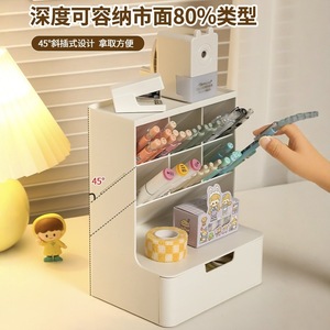 Multifunctional Desk Organizer <b>Plastic</b> <b>Storage</b> Box With <b>Drawer</b> 203x133x68mm For Office Supplies And Stationery - Product Image 4