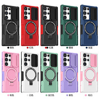 Coque de téléphone Funda Celulare antichoc complète avec support d'anneau couverture de téléphone magnétique pour Samsung S25 Edge S24 Plus S23 S22