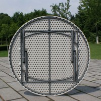 Tables rondes pliantes en plastique HDPE de 72 pouces (6 pieds) de diamètre, blanches, portables, pour événements, fêtes, banquets de mariage