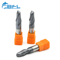 BFL CNC-Fresa de extremo de bola de carburo sólido, Material de corte de tungsteno, tamaño de pulgada, recubrimiento de molino extremo DLC