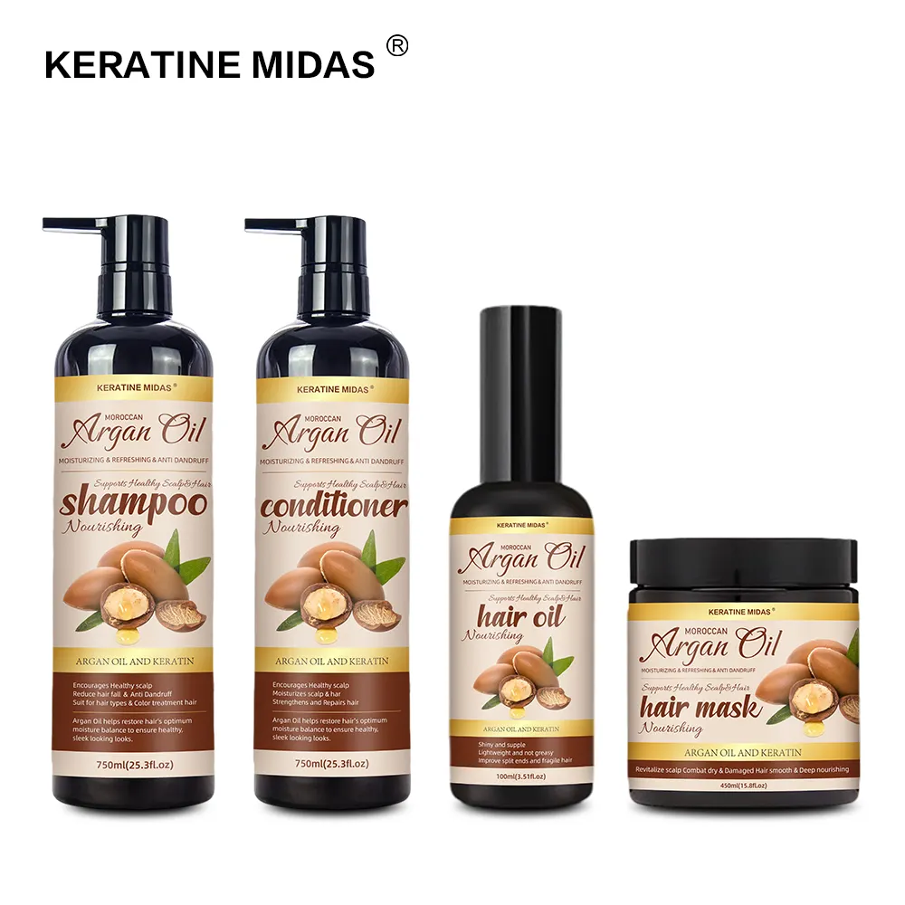 Private Label silk smoothing olio di argan burro di karitè shampoo e balsamo oem natural hair care set
