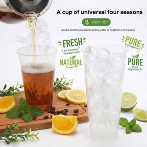 Gobelets jetables transparents personnalisés en PP moulés par injection pour boissons froides, bière, smoothies, café chaud avec couvercles - Product Image 2
