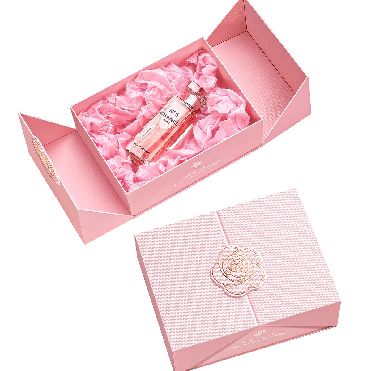 Caramelle rosa per le vacanze di moda personalizzate più vendute, gioielli, borse e altre confezioni regalo con nastro a conchiglia