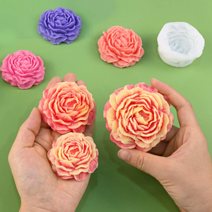 Peony Flower Shaped <b>Candle</b> <b>Mold</b> for <b>Candle</b> Making Flower Silicone <b>Mold</b> for <b>Candle</b> - Product Image 4
