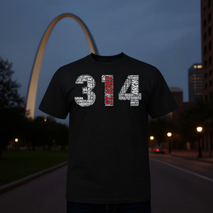 T-shirt St Louis Missouri Pride 314 City Design in cotone nero unisex taglia adulto SML XL XXL - Product Image 3
