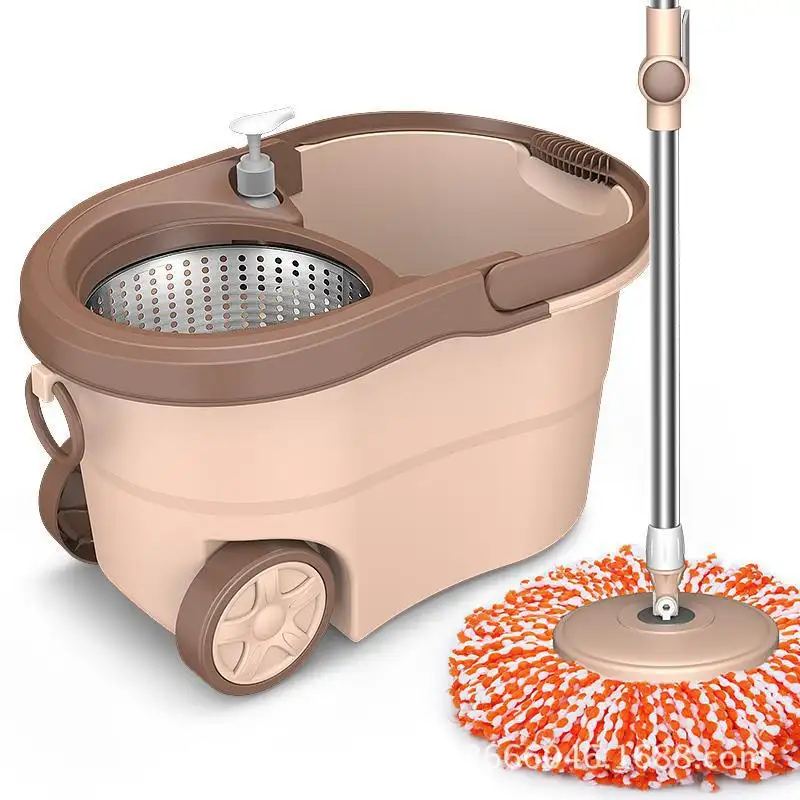Spin microfiber mop bucket stainless Steel 360 spinning mops bucket floor cleaning with wheel