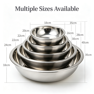 Assiettes de service rondes en acier inoxydable, argentées, dorées et colorées, multi-tailles, pour dîner et soupe, idéales pour les mariages (vente en gros) - Product Image 2