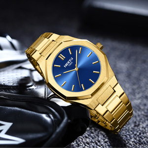Reloj de Cuarzo de Lujo para Hombre, Redondo, Dorado, con Movimiento Importado de Alta Gama, Correa de Acero Inoxidable, Esfera con Agujas, Resistente al Agua - Product Image 2