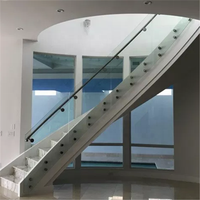 Balustrade d'escalier en verre trempé, prix en pied,