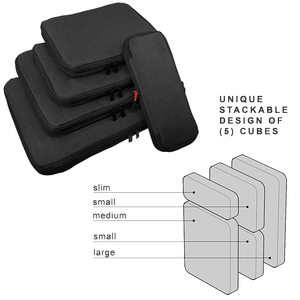 Maßgefertigte Erweiterbare Reisetasche Komprimierbare Aufbewahrungstasche Wasserdichter Reißverschluss 5-teiliges Set Reiseorganizer Gepäck-Packwürfel - Product Image 4