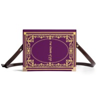Sac à bandoulière personnalisé en PU bleu marine et or, en forme de livre de prières vintage, avec motif de couronne florale et épée, pour femme