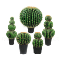 Pot de cactus de décoration d'intérieur de haute qualité, grande plante verte artificielle, grand cactus artificiel en forme de boule, verdure