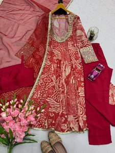 Ensemble Salwar Kameez décontracté en Georgette sans plis, vêtements ethniques indiens Fulpari, avec dupatta brodé, inspiré du style pakistanais - Product Image 3