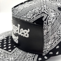 Venta al por mayor Los Angeles Hiphop Snapback Cap Full Over Printed Flat Bill con bordado 3D LA Gorra de béisbol