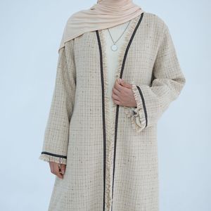 Winterkleid ung Ethnische islamische Kleidung Abaya Frauen Abaya Dubai Bescheidenes Kleid Luxus Open Abaya für Winter Frauen Mantel Stil - Product Image 4