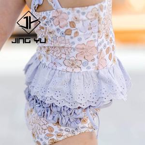 Maillot de bain deux pièces à bretelles imprimé hawaïen de haute qualité OEM Personnalisé Polyester recyclé Bikini pour enfants - Product Image 6