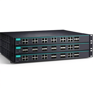 Commutateur Ethernet 48V en rack Moxa IKS-G6824A-8GSFP-4GTXSFP-HV-HV 94429, 24 ports Gigabit, Réseaux d'entreprise - Product Image 2