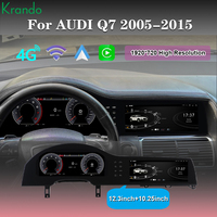Système audio Android Krando pour voiture + écran du tableau de bord numérique pour AUDI Q7 2005-2015, stéréo Android double, GPS multimédia