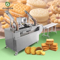 Machine à sandwichs avec remplissage de crème complet, ligne de production industrielle de biscuits pour petites boulangeries