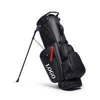 Bolsa de Golf de Cuero PU de Alto Rendimiento, Bolsas de Golf de Cuero Personalizadas Resistentes, Bolsa de Golf con Soporte de Gran Capacidad