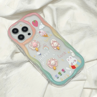 Coque arrière pour iPhone 16 15 17 18 Pro Max avec motif crème et autocollants DIY mignons en forme de patte de chat
