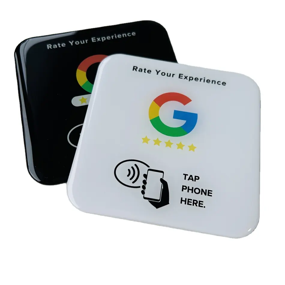 90x90mm Google Review Epoxy/PVC Sticker NFC 213 215 216 Window Label Table Tag for /Yelp /Tripadvis or restaurant/hotel